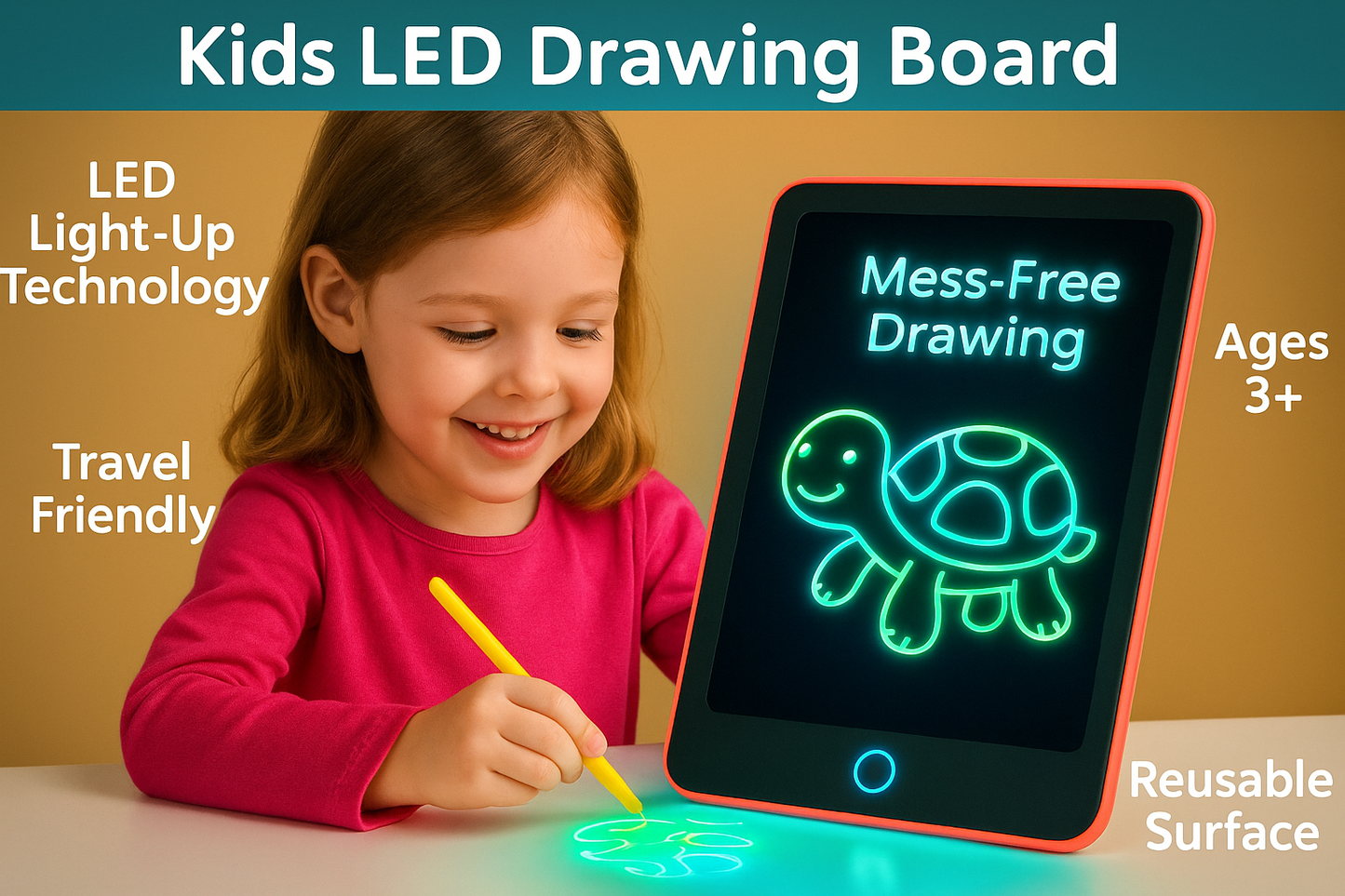 Kids LED Drawing Board Details