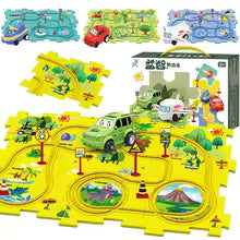 Kids Montessori Electric Race Car Track - Educational Assembly Rail Set