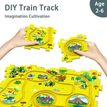 Kids Montessori Electric Race Car Track - Educational Assembly Rail Set