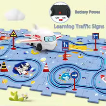 Kids Montessori Electric Race Car Track - Educational Assembly Rail Set
