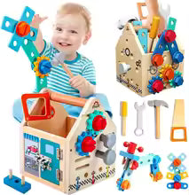 Children's Wooden Toolbox Set - Montessori Learning & Pretend Play !